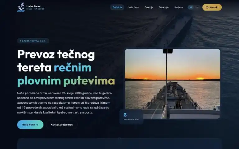 Lađar KupRa river transport company website